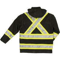 Manteau de sécurité imperméable en tissu indéchirable Ripstop, Polyester, T-petit, Noir SHI941 | Oxymax Inc