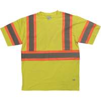 Chemise de s&eacute;curit&eacute; &agrave; manches courtes, Coton, T-petit, Jaune lime haute visibilit&eacute; Oxymax Inc