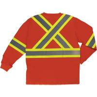 T-shirt de sécurité à manches longues, Coton, T-petit, Orange haute visibilité SHI995 | Oxymax Inc