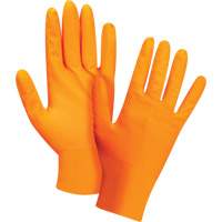 Heavyweight Tactile Grip Examination Gloves, Small, Nitrile, 8-mil, Powder-Free, Orange Oxymax Inc
