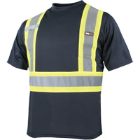 Quick Dry Short Sleeves T-Shirt, Polyester, Small, Navy Blue Oxymax Inc