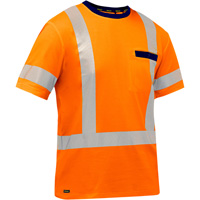 Bisley&reg; X-Back Short Sleeve Shirt, Poly-Cotton, Small, High Visibility Orange Oxymax Inc