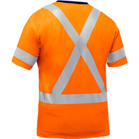 Bisley&reg; X-Back Short Sleeve Shirt, Poly-Cotton, Small, High Visibility Orange Oxymax Inc