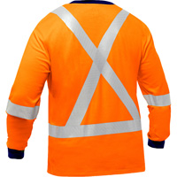 Bisley&reg; X-Back Long Sleeve Shirt, Poly-Cotton, Small, High Visibility Orange Oxymax Inc