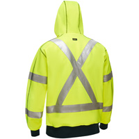 Bisley&reg; X-Back Full Zip Hooded Sweatshirt with Sherpa Lining, Small, High Visibility Lime-Yellow Oxymax Inc