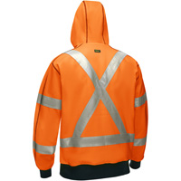Bisley&reg; X-Back Full Zip Hooded Sweatshirt with Sherpa Lining, Small, High Visibility Orange Oxymax Inc