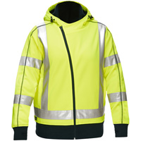 Bisley&reg; X-Back Women's Contoured Full Zip Hooded Sweatshirt with Sherpa Lining, Small, High Visibility Lime-Yellow Oxymax Inc