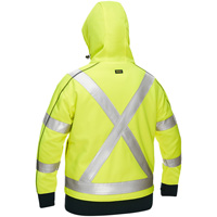 Bisley&reg; X-Back Women's Contoured Full Zip Hooded Sweatshirt with Sherpa Lining, Small, High Visibility Lime-Yellow Oxymax Inc
