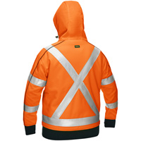 Bisley&reg; X-Back Women's Contoured Full Zip Hooded Sweatshirt with Sherpa Lining, Small, High Visibility Orange Oxymax Inc
