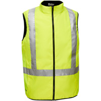 Veste bouffante r&eacute;versible avec X au dos Bisley, Jaune lime haute visibilit&eacute;, Petit, Polyester Oxymax Inc