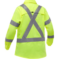 Bisley&reg; X-Back Women's Long Sleeve Work Shirt with X-Airflow, Poly-Cotton, Small, High Visibility Lime-Yellow Oxymax Inc