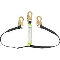 SA-64000-4 Shock Absorbing Lanyard, 4', Snap Hook Center, Snap Hook Leg Ends, Polyester Oxymax Inc
