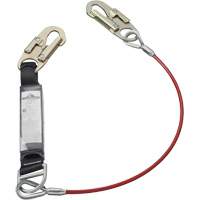 SA-5500-4 Shock Absorbing Lanyard, 4', Snap Hook Center, Snap Hook Leg Ends, Galvanized Steel Oxymax Inc