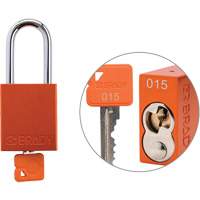 Cadenas de verrouillage de s&eacute;curit&eacute; Velocity Plus, Orange, Cl&eacute;s identiques, Aluminium, Largeur de 1-1/2" Oxymax Inc