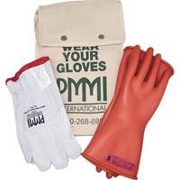 Rubber Electrical Insulating Glove Kit, ASTM Class 0, Size 8, 11" L Oxymax Inc