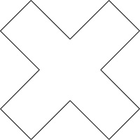 Floor Marking Shapes, Cross, 9.5" L x 3.5" W, White, Vinyl Oxymax Inc
