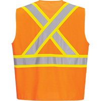 Veste de s&eacute;curit&eacute; &agrave; bandes contrastantes, Orange haute visibilit&eacute;, Petit, Polyester Oxymax Inc