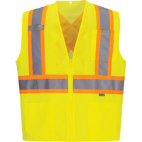Veste de s&eacute;curit&eacute; &agrave; bandes contrastantes, Jaune lime haute visibilit&eacute;, Petit, Polyester Oxymax Inc