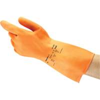ALPHATEC&reg; 87-320 Gloves, Size 10, 11.8" L, Rubber Latex, Flock-Lined Inner Lining, 18-mil Oxymax Inc