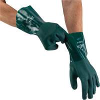 Double Dipped Green Gloves, 12" L, PVC, Cotton Jersey Inner Lining, 70-mil Oxymax Inc