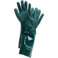 Double Dipped Green Gloves, 18" L, PVC, Cotton Jersey Inner Lining, 70-mil Oxymax Inc
