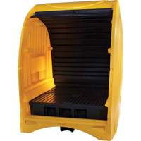 Palette contre les d&eacute;versements &agrave; couvercle dur pour 4 barils, 68,11" lo x 61,61" la x 83,07" h, Capacit&eacute; de charge 1433 lb Oxymax Inc