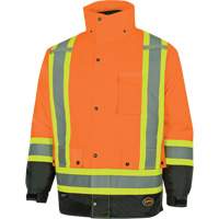 Parka de s&eacute;curit&eacute; d'hiver imperm&eacute;able 7-en-1 5056 Pioneer Yukon, Polyester, Noir/Orange haute visibilit&eacute;, T-petit Oxymax Inc