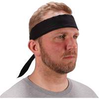 Chill-Its 6702 Cooling Headband with Embedded Polymers & Tie Closure, Black Oxymax Inc