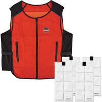 Chill-Its 6260 Lightweight Phase Change Cooling Vest with Rechargeable Packs, Small/Medium, Orange Oxymax Inc