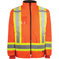 Manteau haute visibilit&eacute; 7-en-1, Polyester, Orange haute visibilit&eacute;, T-petit Oxymax Inc