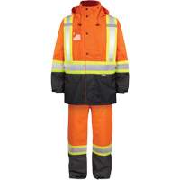 High-Visibility 150-Deniers Rain Suit, Polyester, Small, High Visibility Orange Oxymax Inc