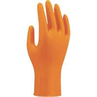 709HVO High-Visibility Disposable Gloves, 7/Small, Nitrile, 8-mil, Powder-Free, Orange Oxymax Inc