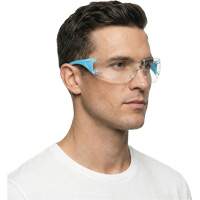 Adapt Lite Blue/White Safety Glasses, Clear Lens, Anti-Fog/Anti-Scratch, ANSI Z87+/Meets/Exceeds CSA Z94.3 Oxymax Inc