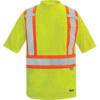 Viking&reg; Safety Bamboo Lined T-shirt, Polyester, 3X-Large, High Visibility Lime-Yellow Oxymax Inc