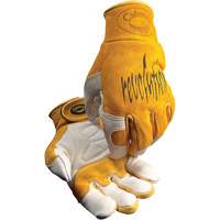 Gants de soudeur TIG/MIG de premi&egrave;re qualit&eacute; Caiman avec fermeture &agrave; boucles & crochets, Cuir de vache refendu, Taille Moyen Oxymax Inc