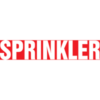 "Sprinkler" Pipe Marker, Self-Adhesive, 1" H x 8" W, White on Red Oxymax Inc