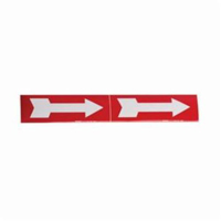 Marqueurs de tuyau avec flèches, Autocollant, 2-1/4" h x 7" la, Blanc/rouge SI721 | Oxymax Inc