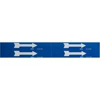 Marqueurs de tuyau avec flèches, Autocollant, 1-1/8" h x 7" la, Blanc/bleu SI731 | Oxymax Inc