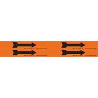 Marqueurs de tuyau avec flèches, Autocollant, 1-1/8" h x 7" la, Noir/orange SI734 | Oxymax Inc