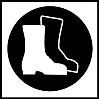 Right to Know Pictogram Labels -Boots, Vinyl, Sheet, 5/8" L x 3/4" W Oxymax Inc