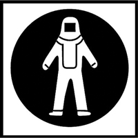 Right to Know Pictogram Labels - Full Protection Suit, Vinyl, Sheet, 5/8" L x 3/4" W Oxymax Inc