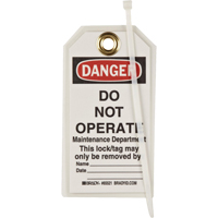 &eacute;tiquettes de verrouillage, Plastique, 3" la x 5-1/2" h, Anglais Oxymax Inc