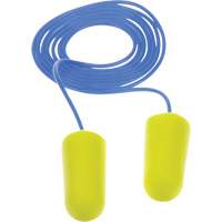 Bouchons d'oreilles n&eacute;on jaune E-A-Rsoft, Vrac - Sac en poly, Avec cordon Oxymax Inc