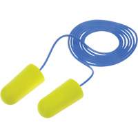 Bouchons d'oreilles n&eacute;on jaune E-A-Rsoft, Vrac - Sac en poly, Avec cordon Oxymax Inc