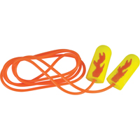 Bouchons d'oreilles éclat néon jaune E-A-Rsoft, Vrac - Sac en poly, Avec cordon SJ428 | Oxymax Inc