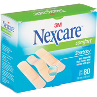 Bandages confortables Nexcare, Rectangulaire/carr&eacute;e, 3", Tissu, St&eacute;rile Oxymax Inc