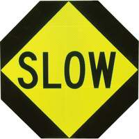 Panneau de signalisation à deux côtés « Stop/Slow », 18" x 18", Aluminium, Anglais SO101 | Oxymax Inc