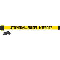 Wall Mount Barrier, Plastic, Magnetic Mount, 7', Black and Yellow Tape SPG528 | Oxymax Inc