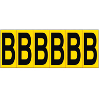 Repères adhésifs à lettres individuelles, B, 2-15/16" h, Noir sur jaune SR591 | Oxymax Inc