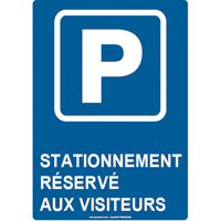 Reserved Parking Sign, 14" x 10", Aluminum, French with Pictogram Oxymax Inc